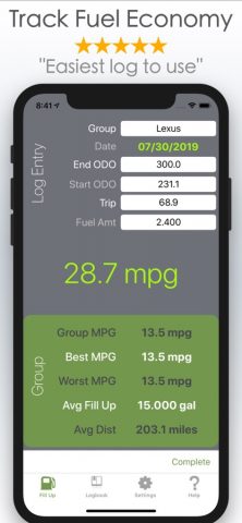 Gas Mileage Calculator and Log для iOS — скриншот 2