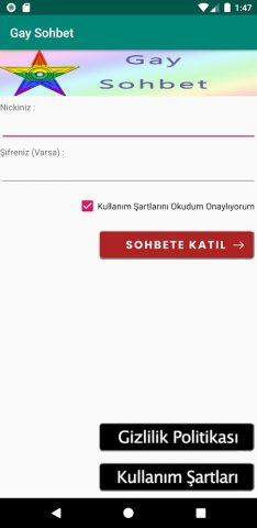 Gay Sohbet для Android — скриншот 1