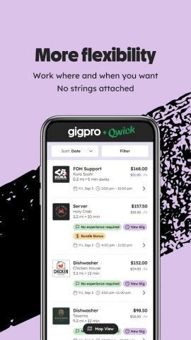 Gigpro + Qwick для Android — скриншот 2
