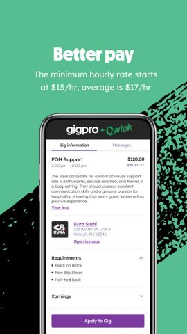 Gigpro + Qwick для Android — скриншот 4