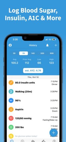 Glucose | Blood Sugar Tracker для iOS — скриншот 1