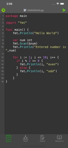 Go Programming Compiler для iOS — скриншот 1