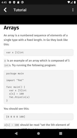 Go Programming Compiler для Android — скриншот 3