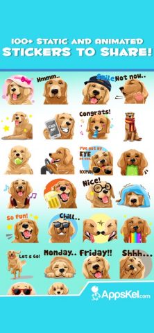 Golden Retriever Dog Emoji для iOS — скриншот 4