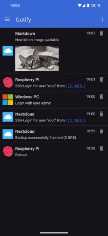Gotify для Android — скриншот 1