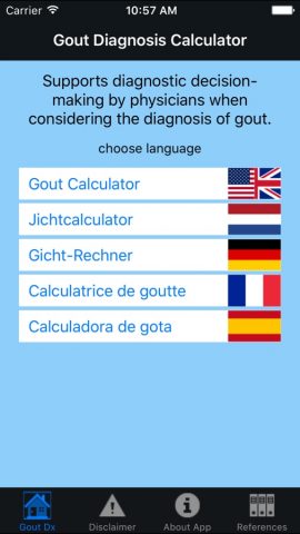 Gout Diagnosis для iOS — скриншот 1