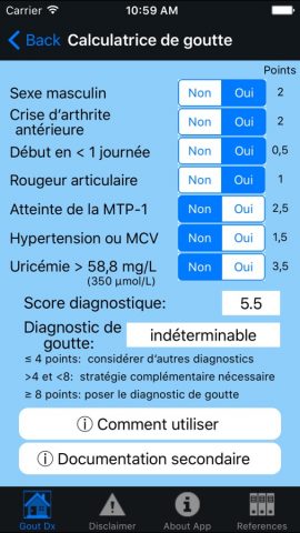 Gout Diagnosis для iOS — скриншот 5