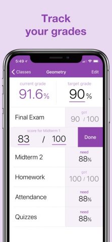 Grades — Grade Calculator, GPA для iOS — скриншот 1