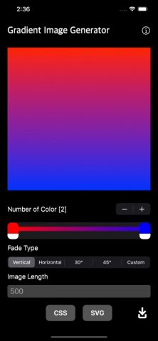 Gradient Image Generator для iOS — скриншот 1