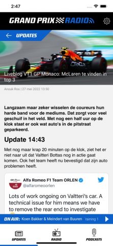 Grand Prix Radio для iOS — скриншот 2