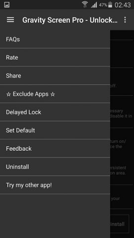 Gravity Screen — On/Off для Android — скриншот 5
