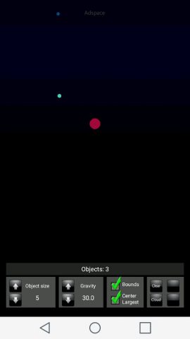 Gravity Simulator для Android — скриншот 3