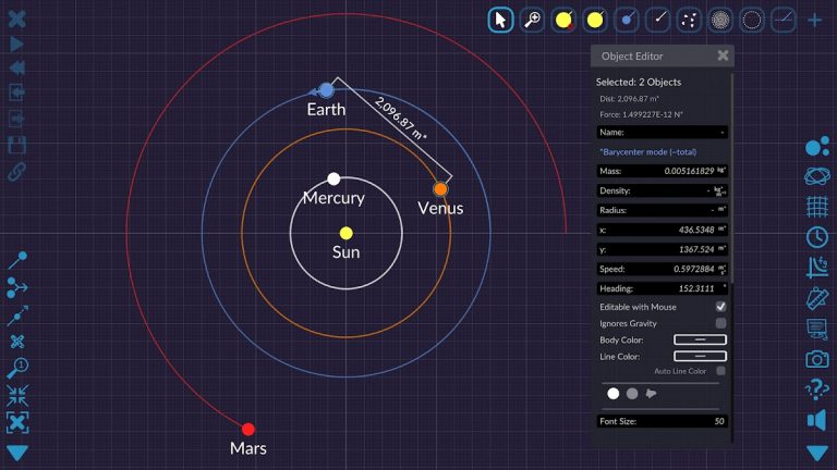 Gravity Simulator для Android — скриншот 3