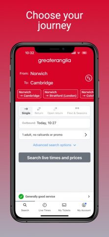 Greater Anglia Train Tickets для iOS — скриншот 1