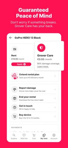 Grover – rent tech flexibly для iOS — скриншот 5