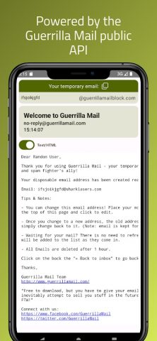 Guerrilla Mail — Temp Mail для Android — скриншот 2