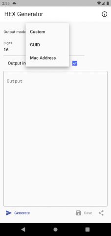 HEX Generator для Android — скриншот 2