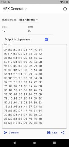 HEX Generator для Android — скриншот 3