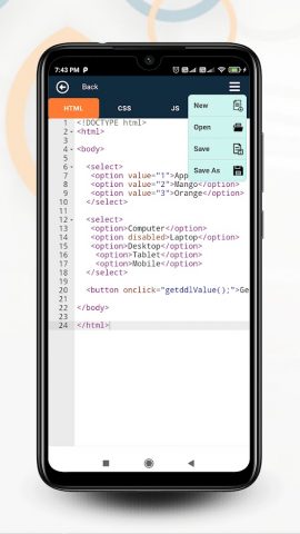 HTML Editor для Android — скриншот 3