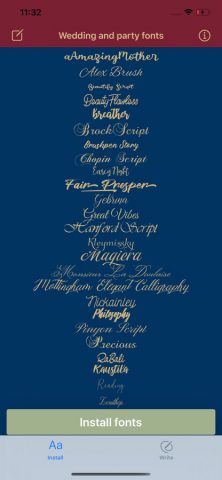 Рукописный шрифт для iOS — скриншот 1