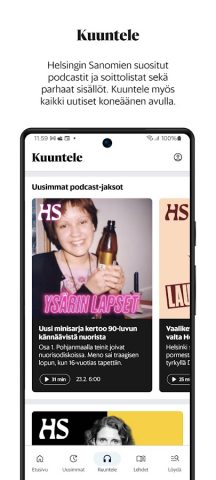 Helsingin Sanomat для Android — скриншот 3