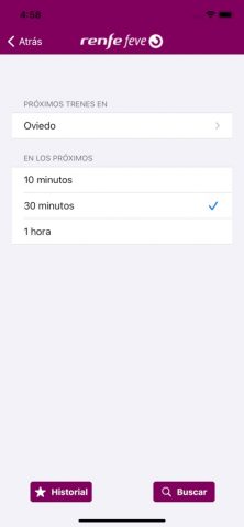 Horarios Renfe Feve для iOS — скриншот 4
