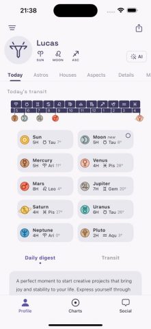 Horos — Карта рождения для iOS — скриншот 1