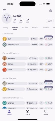 Horos — Карта рождения для iOS — скриншот 2