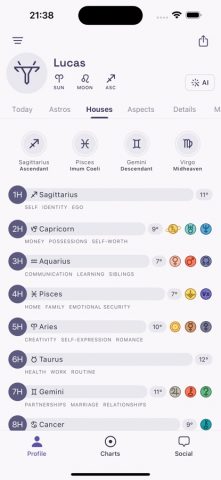 Horos — Карта рождения для iOS — скриншот 3