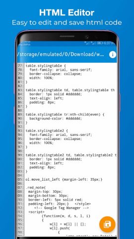 Html Viewer and Html Editor для Android — скриншот 5