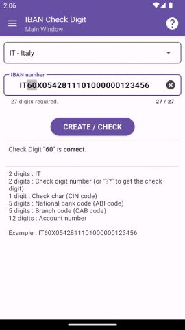 IBAN Check Digit для Android — скриншот 1