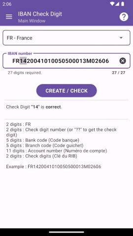 IBAN Check Digit для Android — скриншот 2