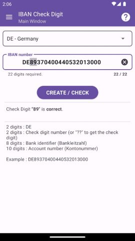 IBAN Check Digit для Android — скриншот 3