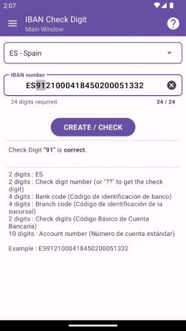 IBAN Check Digit для Android — скриншот 4