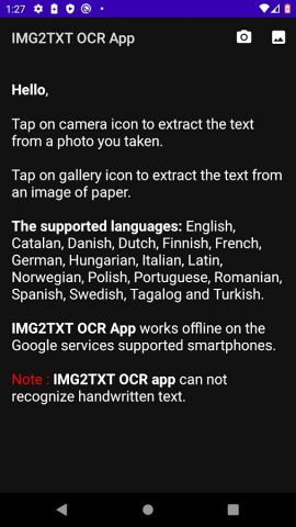 IMG2TXT OCR App для Android — скриншот 1
