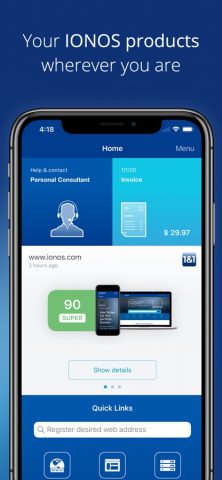 IONOS для iOS — скриншот 1