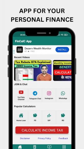 Income Tax 2025, 2026-FinCalC для Android — скриншот 1