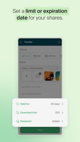 Infomaniak SwissTransfer для Android — скриншот 4