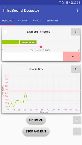 InfraSound Detector для Android — скриншот 1