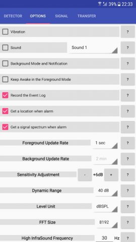 InfraSound Detector для Android — скриншот 3