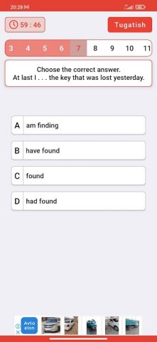 Ingliz tili fanidan Testlar для Android — скриншот 2