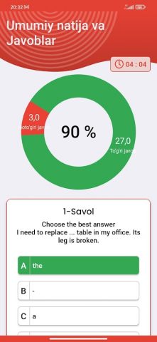 Ingliz tili fanidan Testlar для Android — скриншот 4