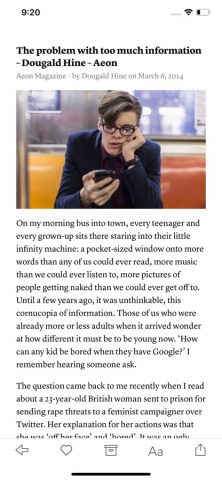 Instapaper для iOS — скриншот 2