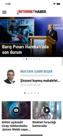 Internet Haber для iOS — скриншот 1