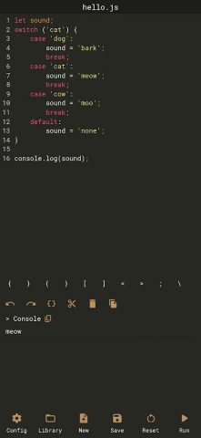 JavaScript Editor для Android — скриншот 2