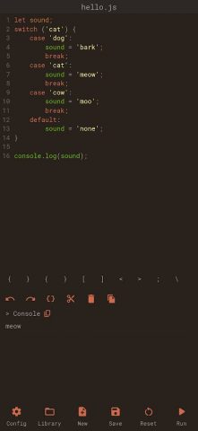 JavaScript Editor для Android — скриншот 5