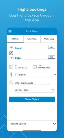 Jazeera Airways для iOS — скриншот 2