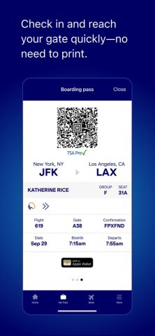 JetBlue — Book & manage trips для iOS — скриншот 3