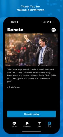 Joel Osteen Ministries для iOS — скриншот 4