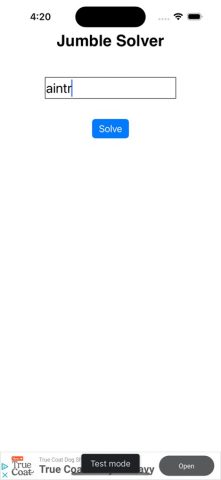 Jumbled Word Solver для iOS — скриншот 1